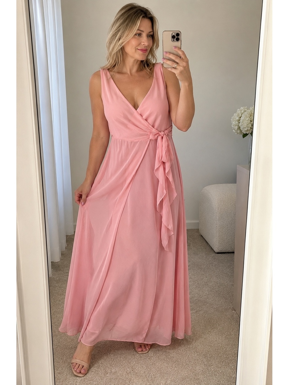 See You Monday Women’s Pink Wrap Maxi Dress Size XL-L NWT